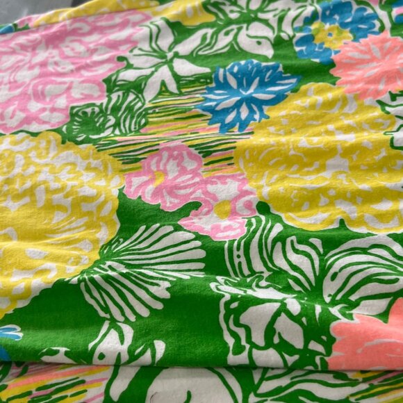 Lilly Pulitzer Tunic Dress Extra Small Multicolor Floral Pima Cotton 3/4 Sleeve - Picture 5 of 8